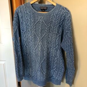 Denim blue Fisherman Knit Sweater
